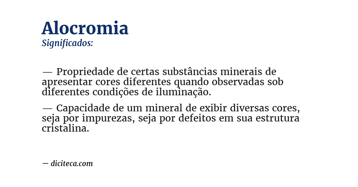 Significado de alocromia