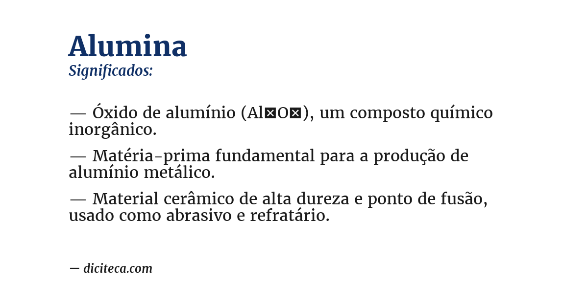 Significado de alumina