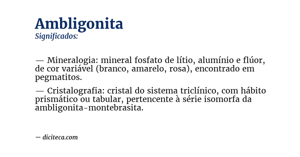 Significado de ambligonita