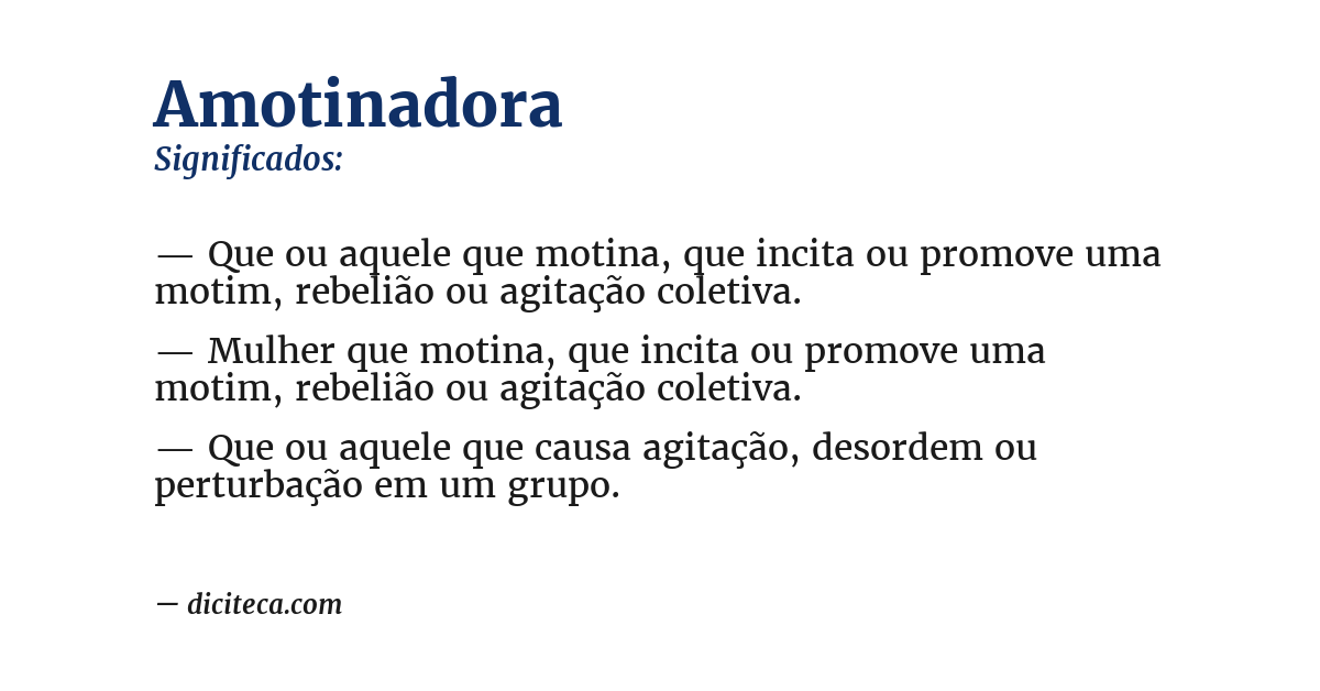 Significado de amotinadora