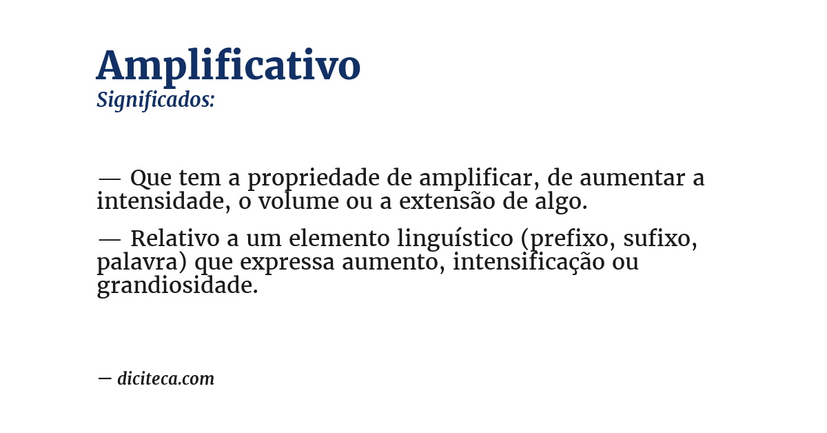 Significado de amplificativo