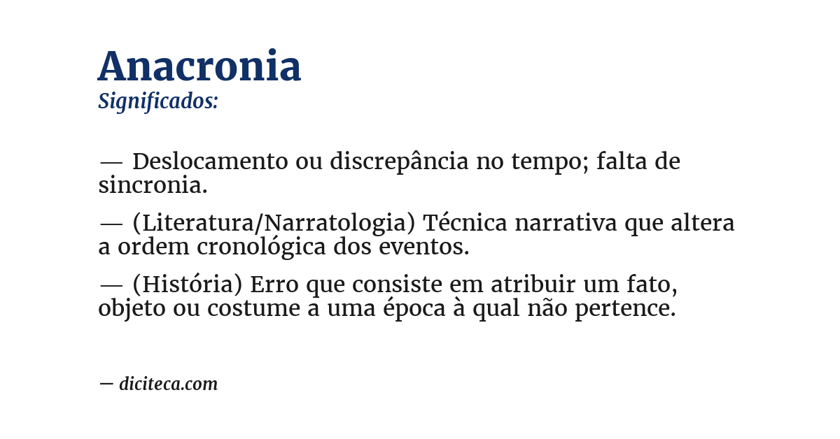 Significado de anacronia