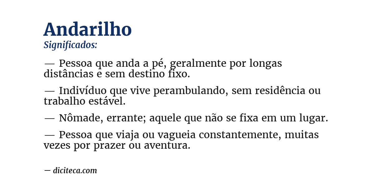 Significado de andarilho