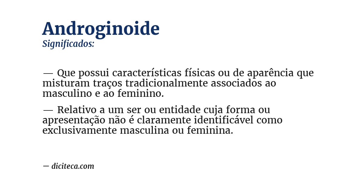 Significado de androginoide