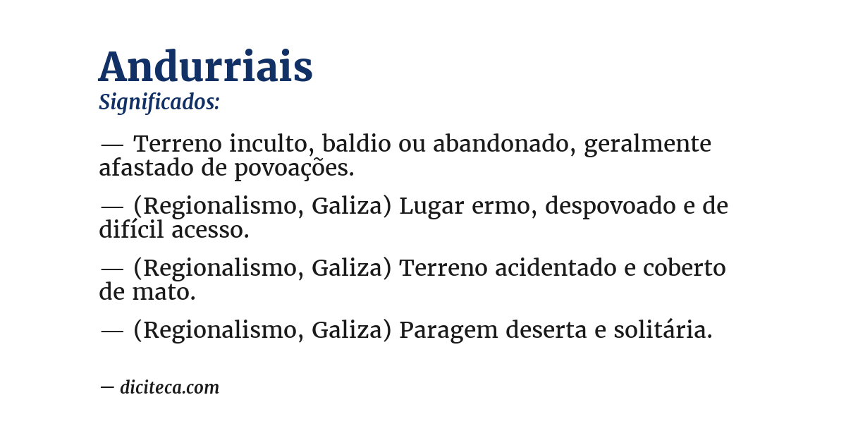 Significado de andurriais