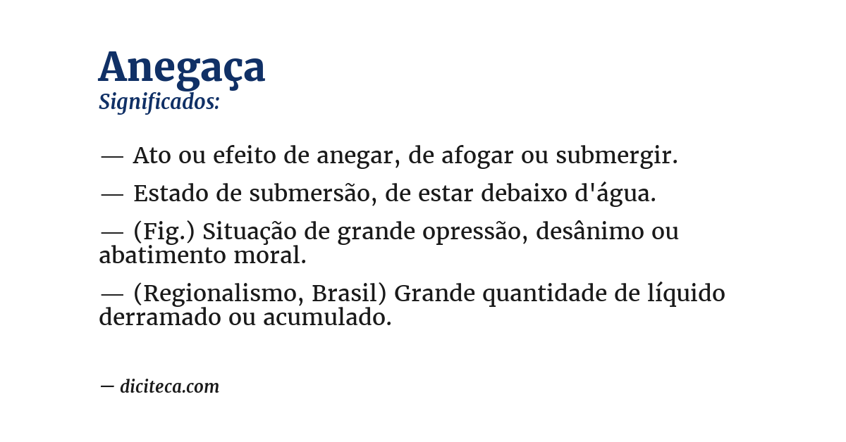 Significado de anegaça