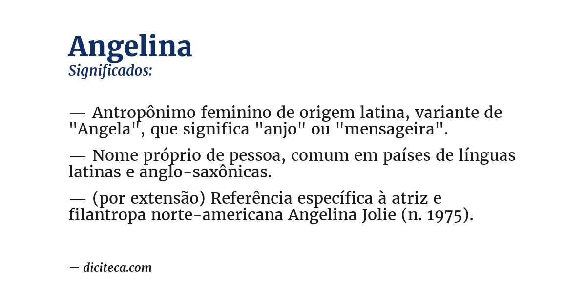 Significado de angelina