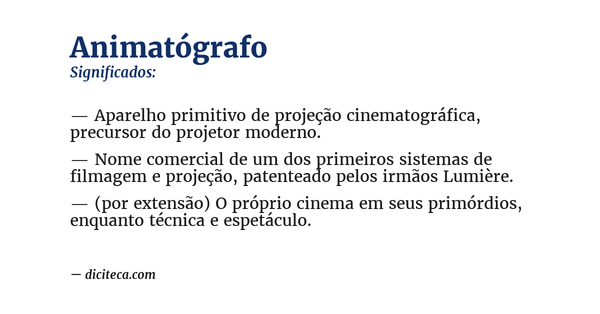 Significado de animatógrafo