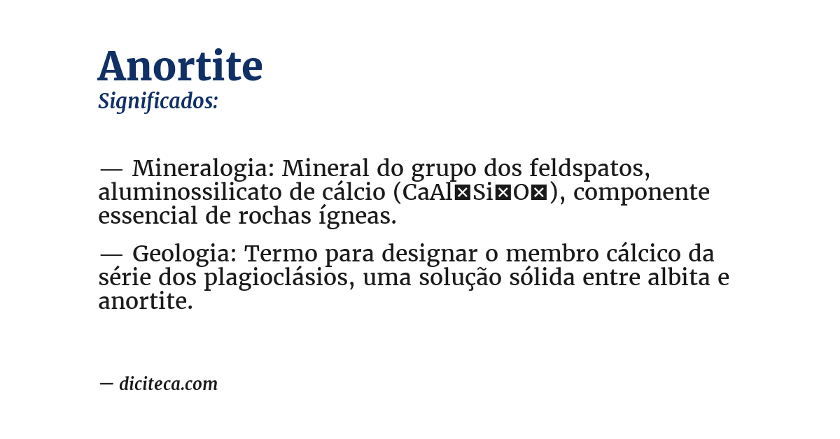 Significado de anortite