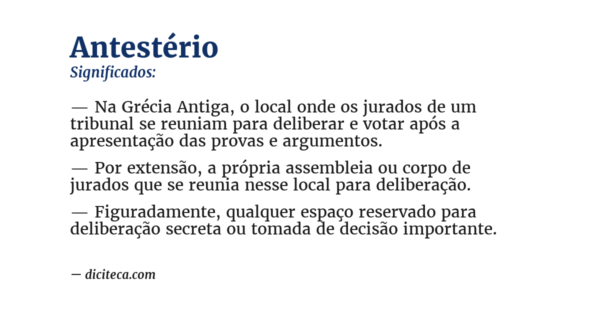 Significado de antestério