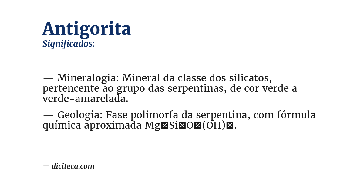 Significado de antigorita