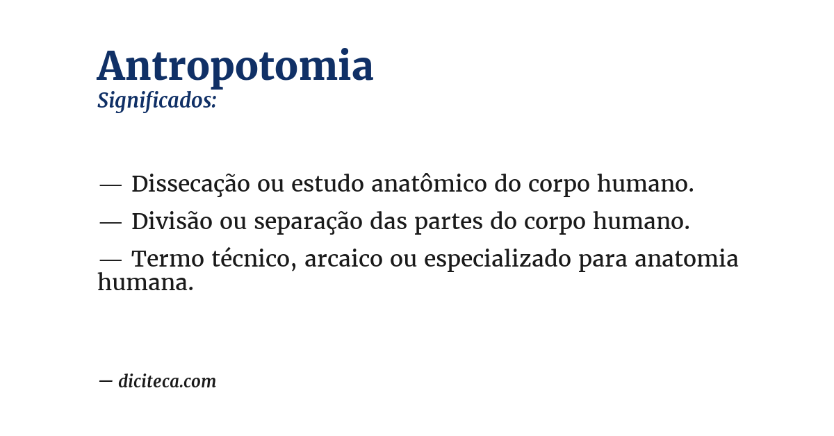 Significado de antropotomia