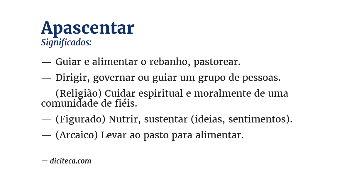 Significado de apascentar