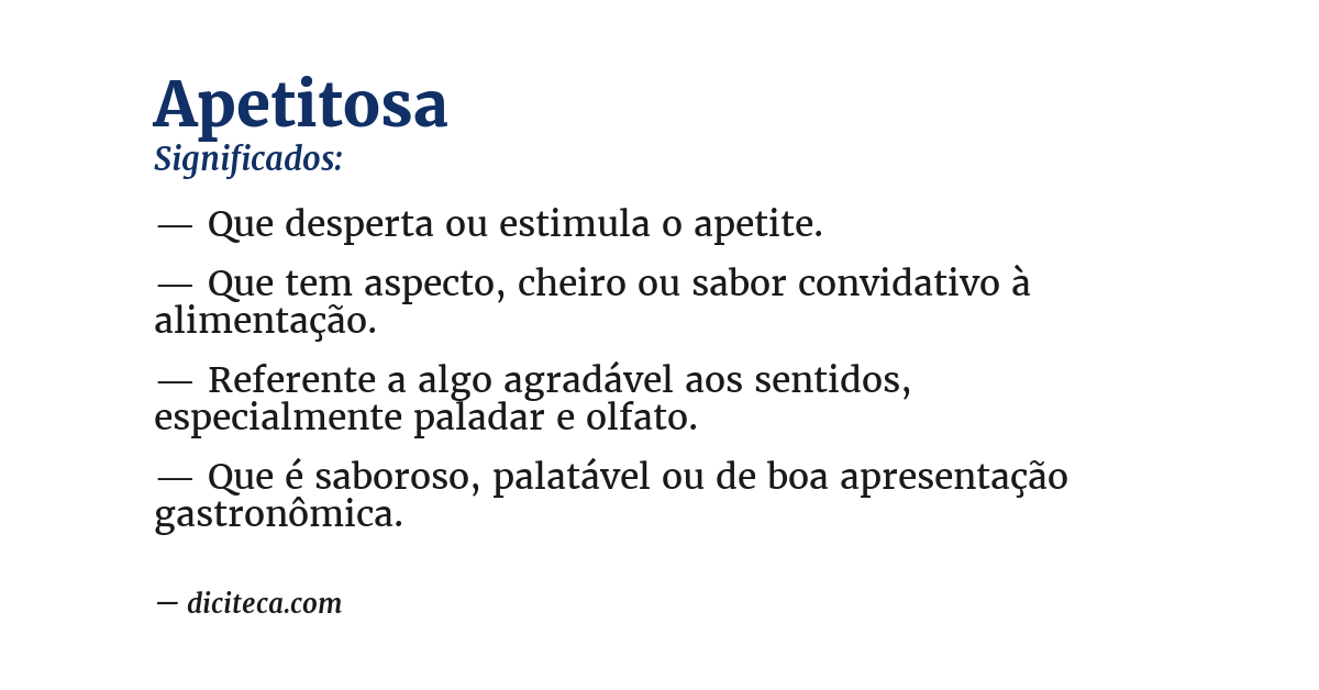 Significado de apetitosa