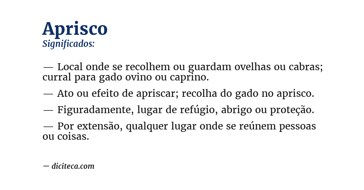 Significado de aprisco