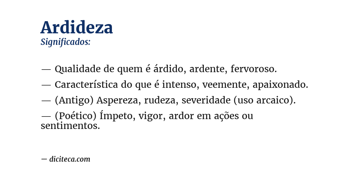 Significado de ardideza