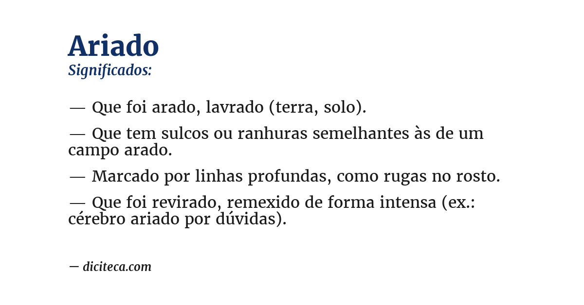 Significado de ariado