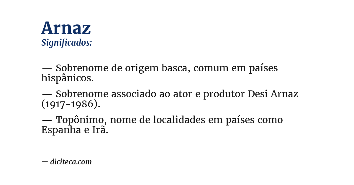 Significado de arnaz