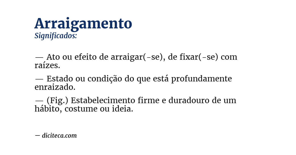 Significado de arraigamento