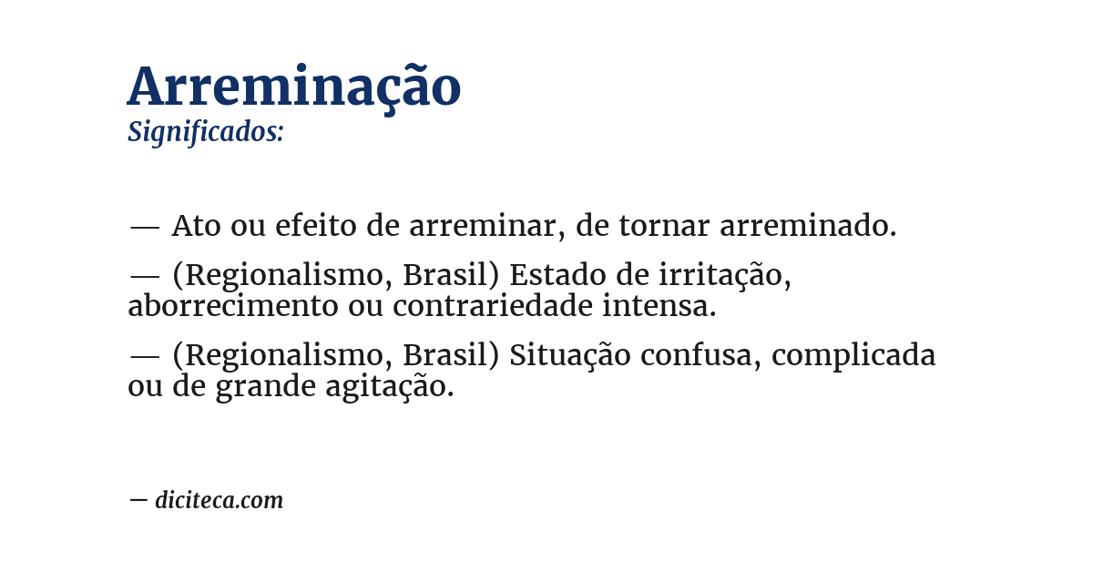 Significado de arreminação