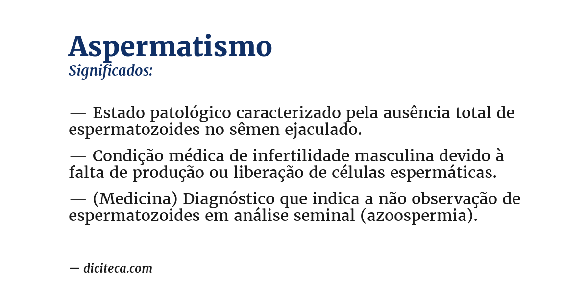 Significado de aspermatismo