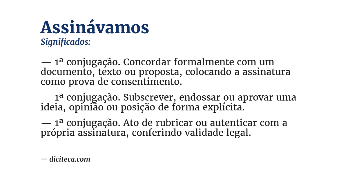 Significado de assinávamos
