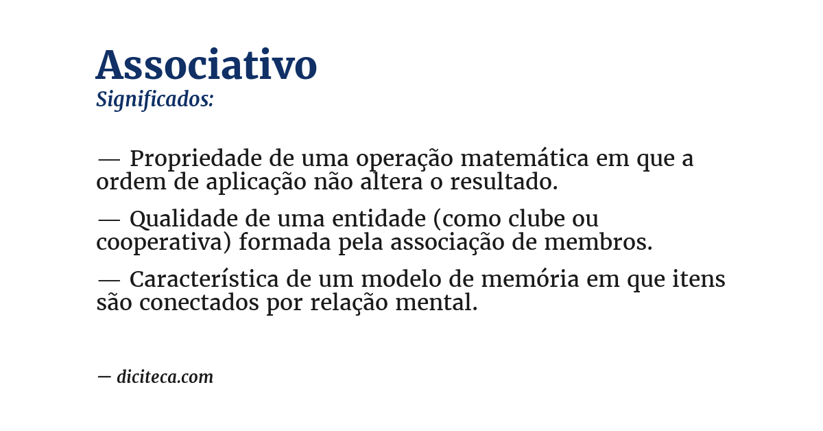 Significado de associativo