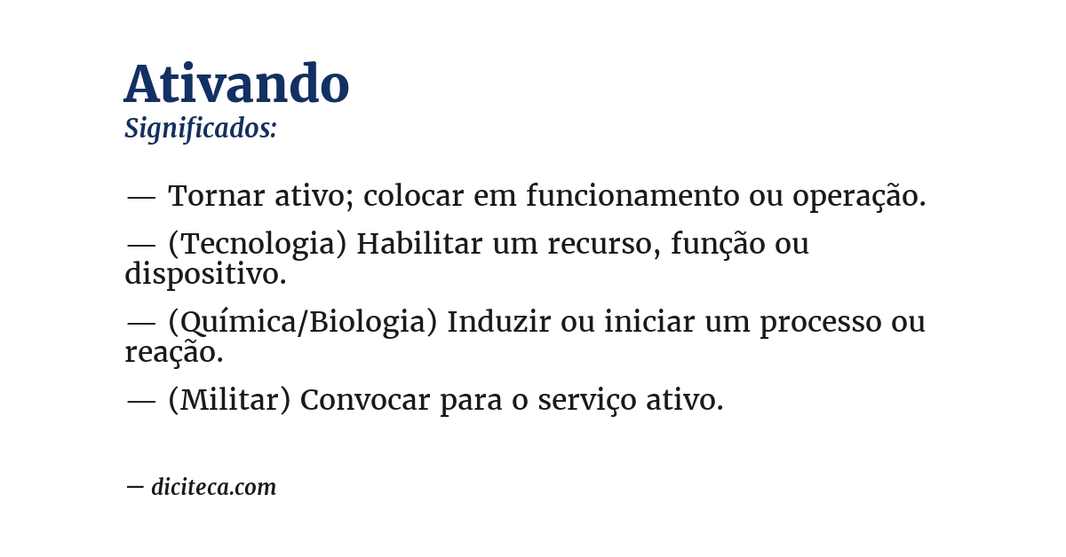 Significado de ativando