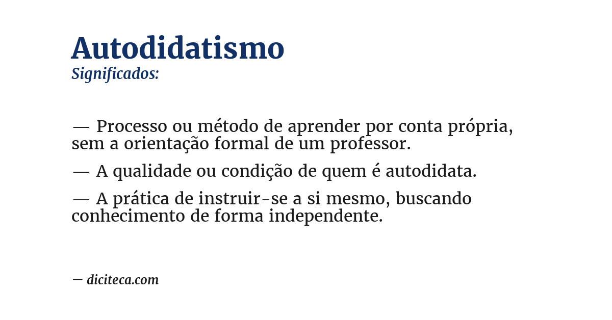 Significado de autodidatismo