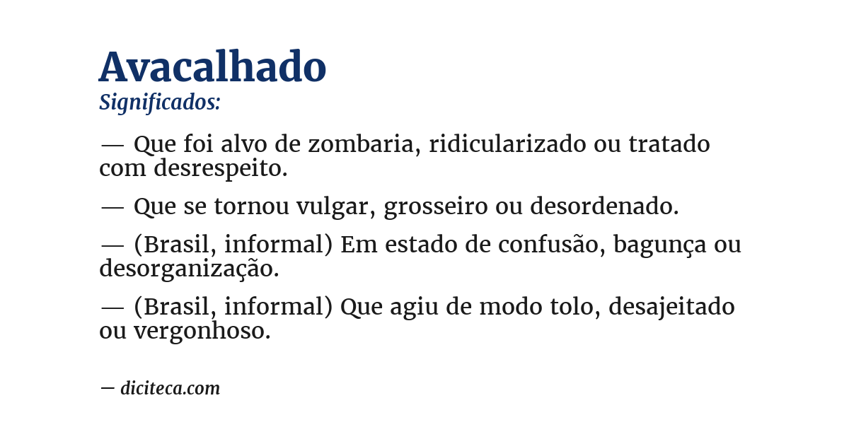 Significado de avacalhado