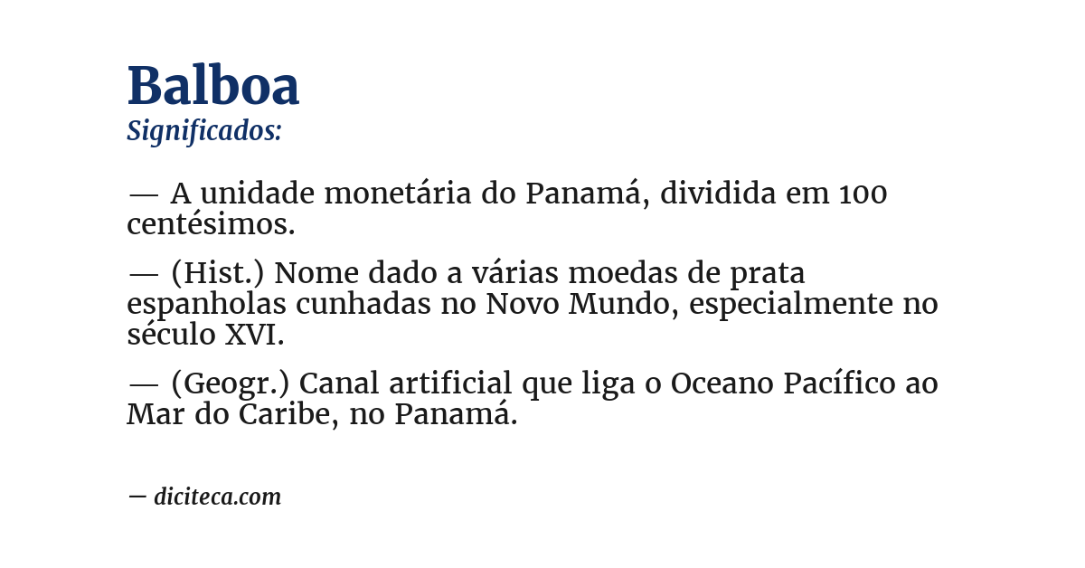 Significado de balboa