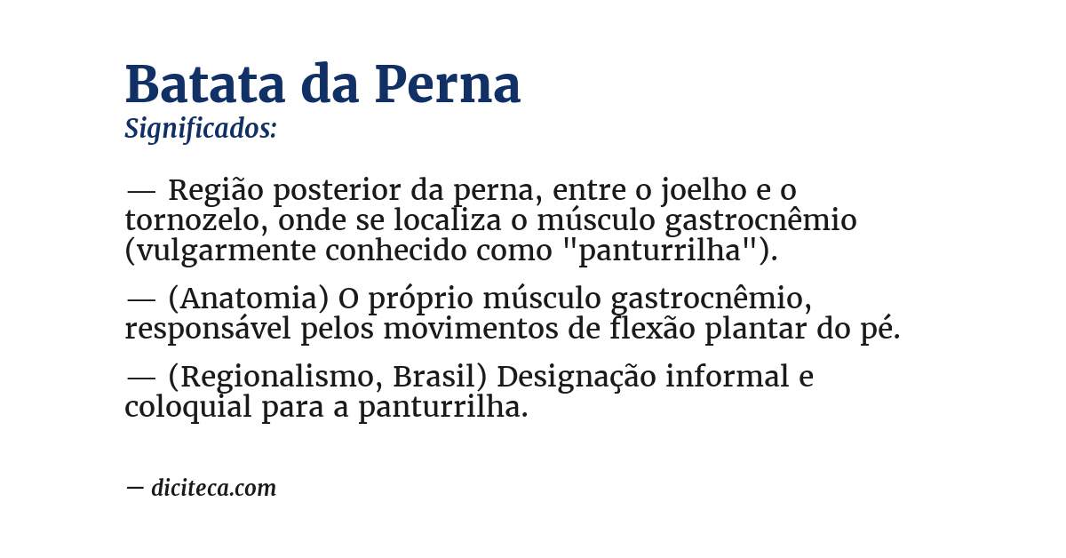 Significado de batata da perna