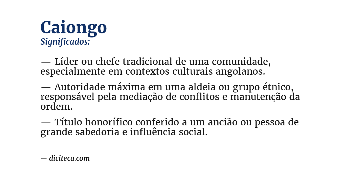 Significado de caiongo