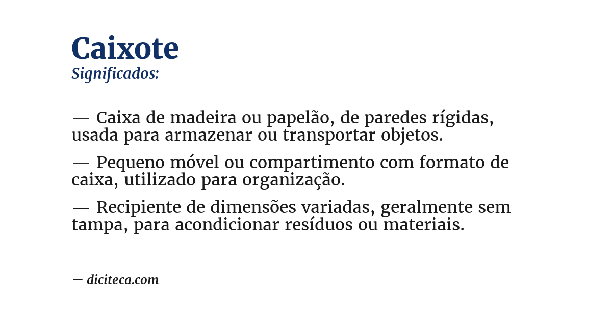 Significado de caixote