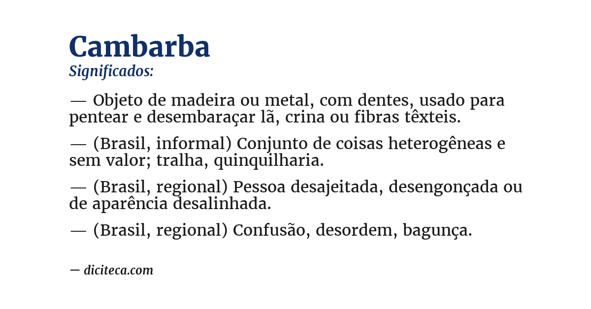 Significado de cambarba