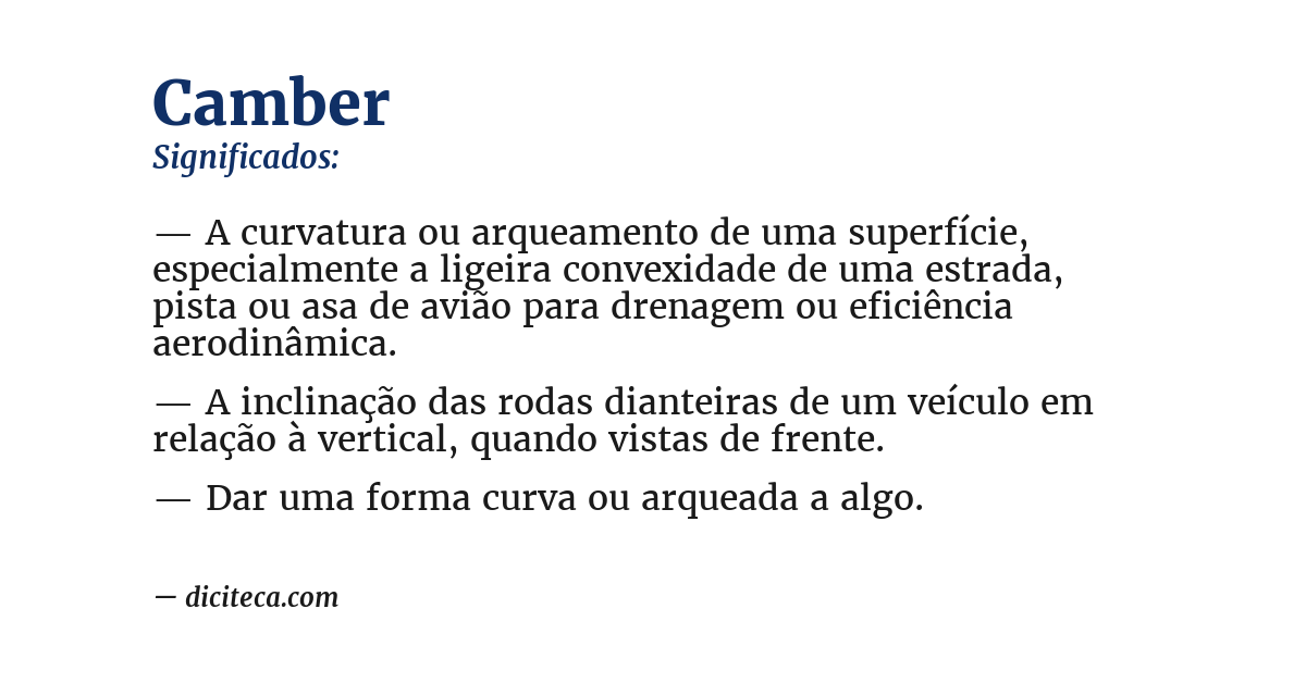 Significado de camber