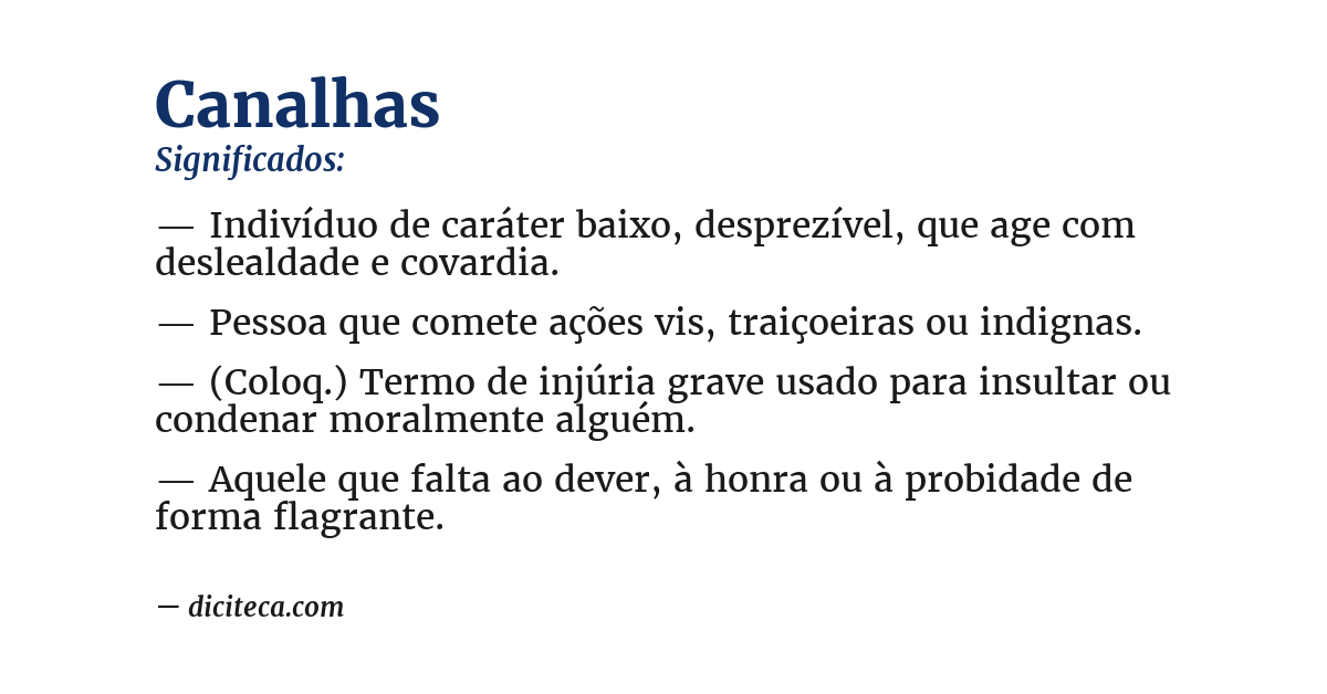 Significado de canalhas