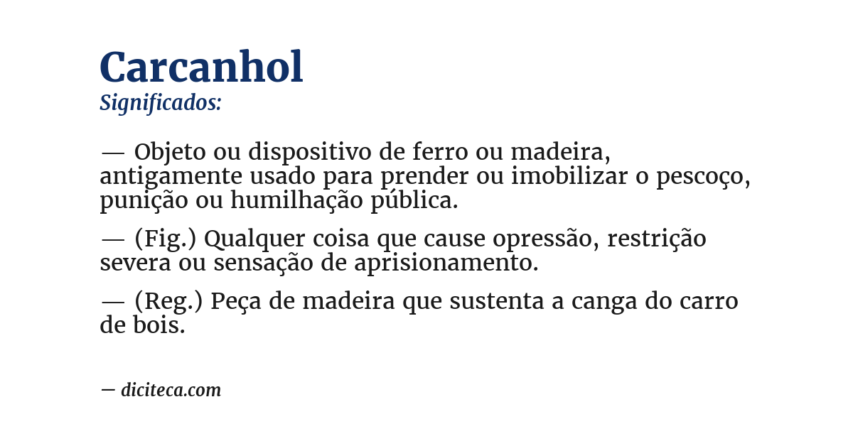 Significado de carcanhol