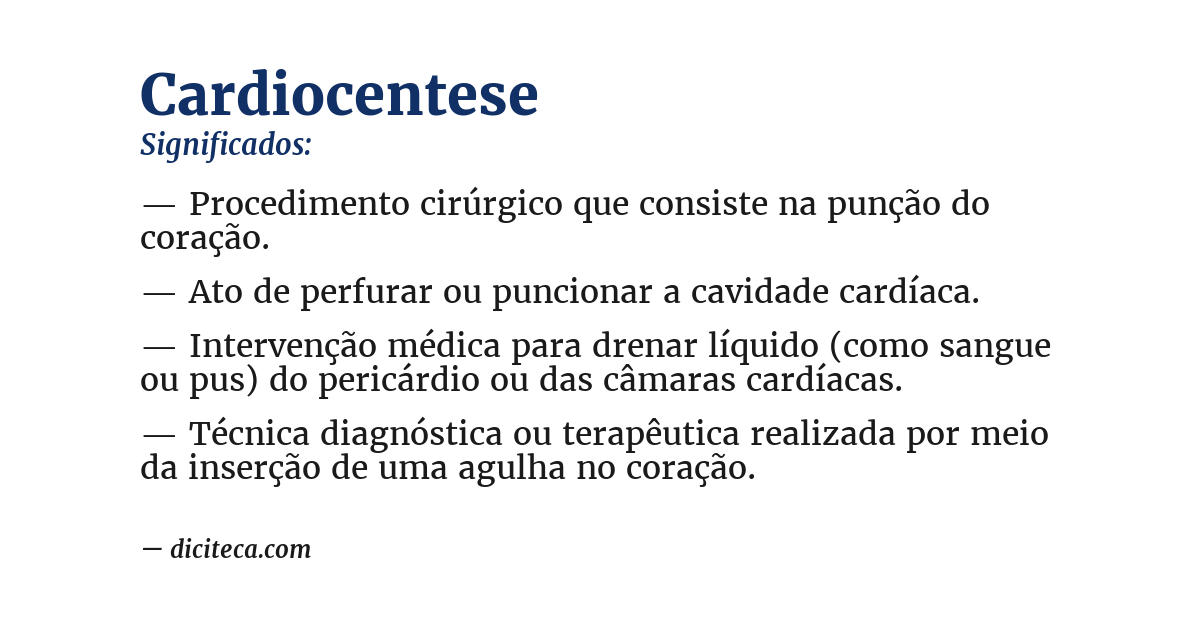 Significado de cardiocentese