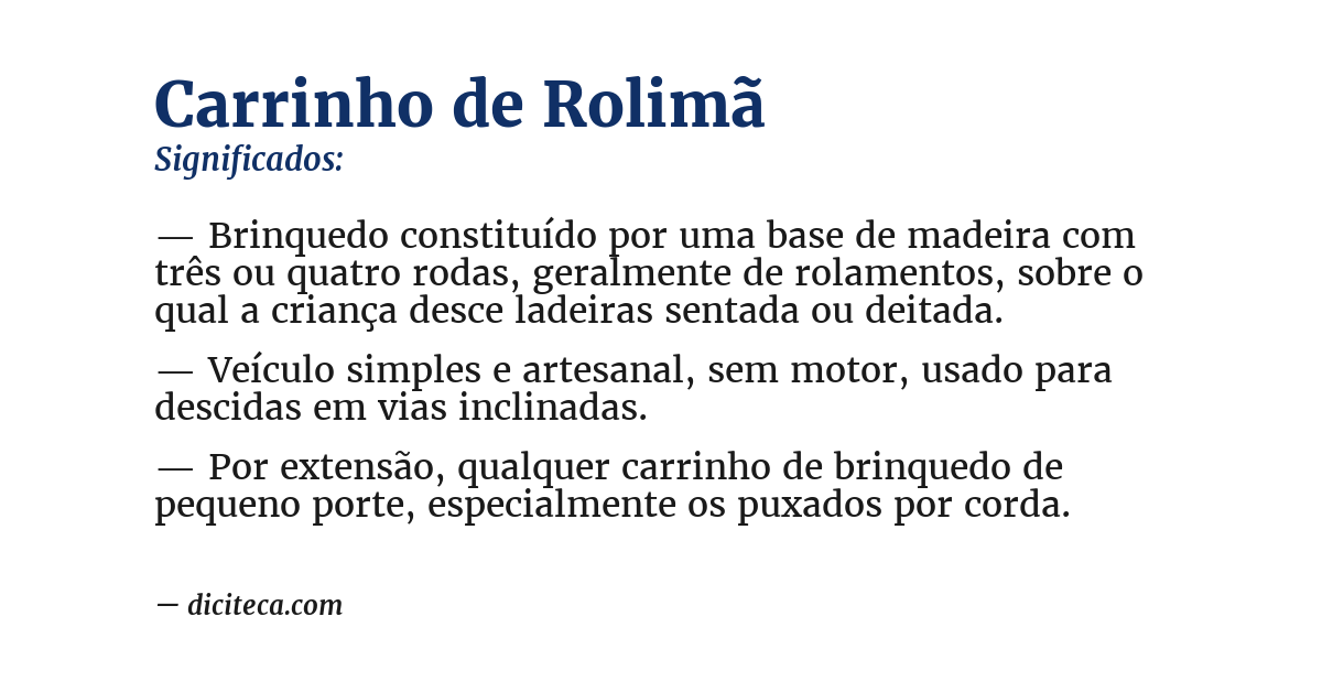 Significado de carrinho de rolimã