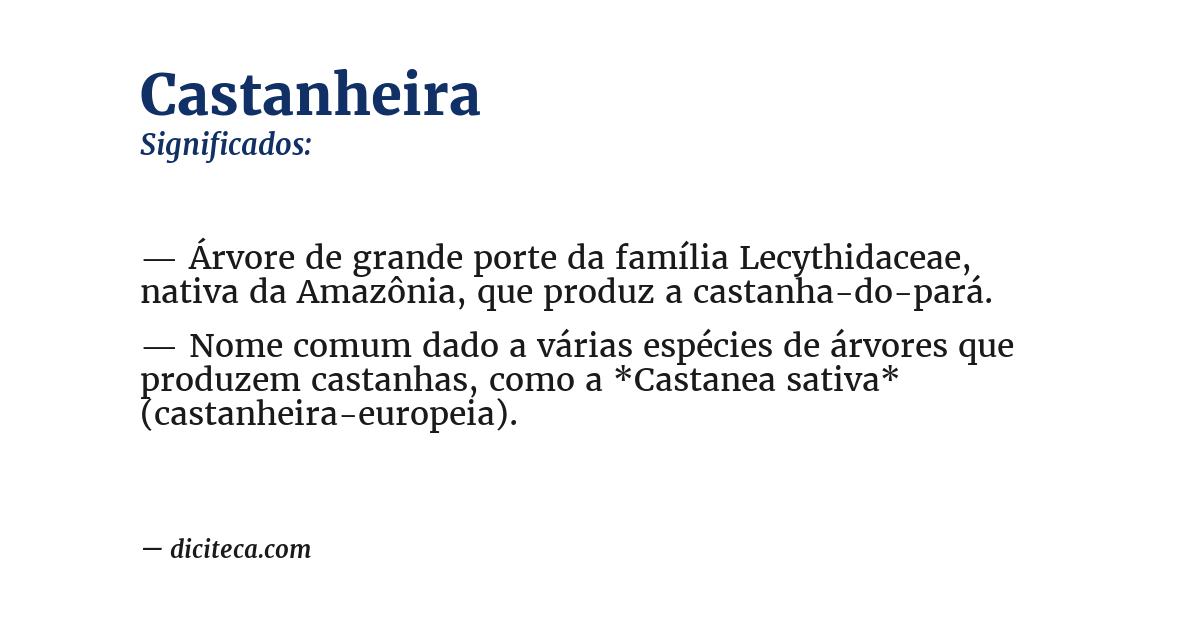 Significado de castanheira