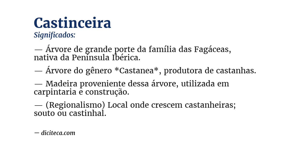 Significado de castinceira