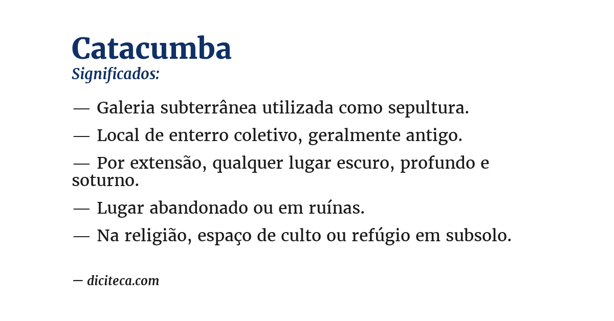 Significado de catacumba