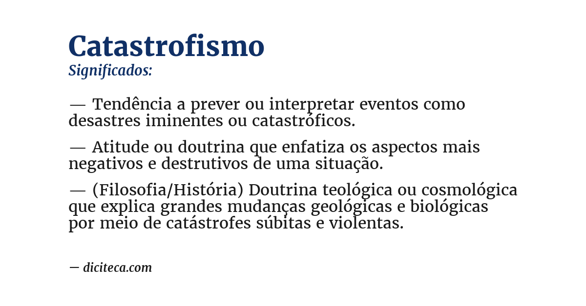 Significado de catastrofismo