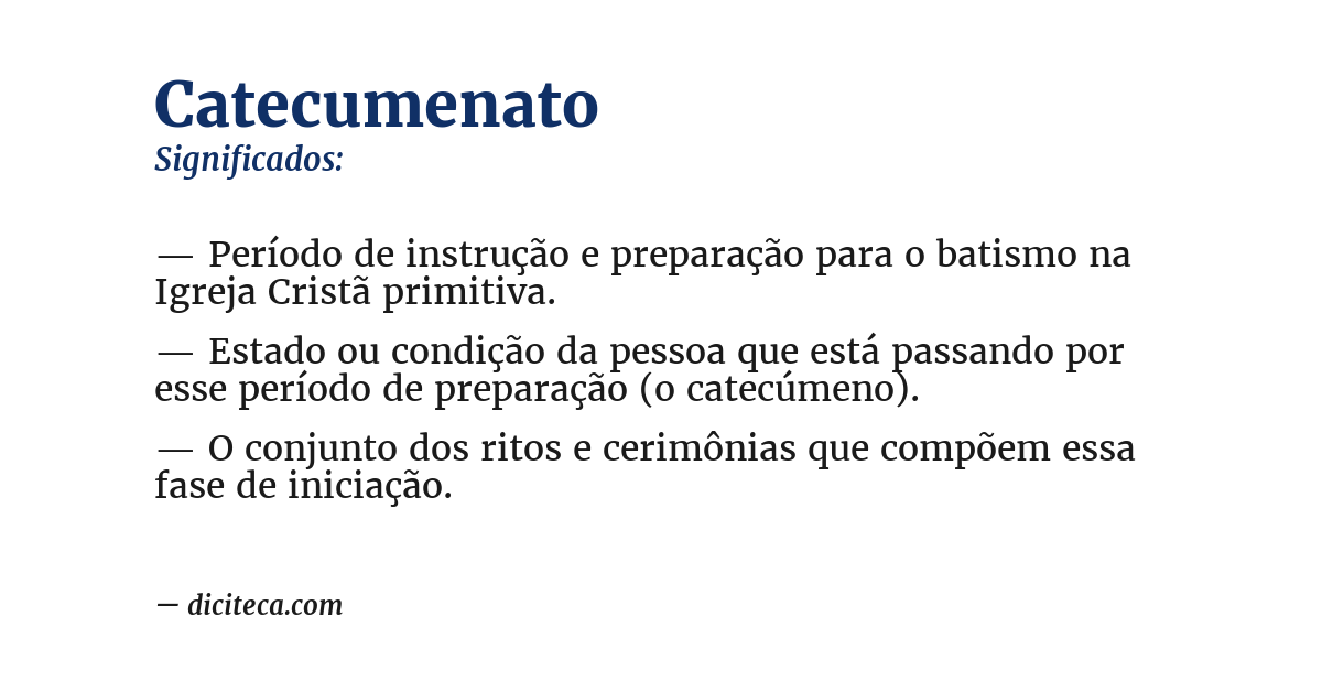 Significado de catecumenato