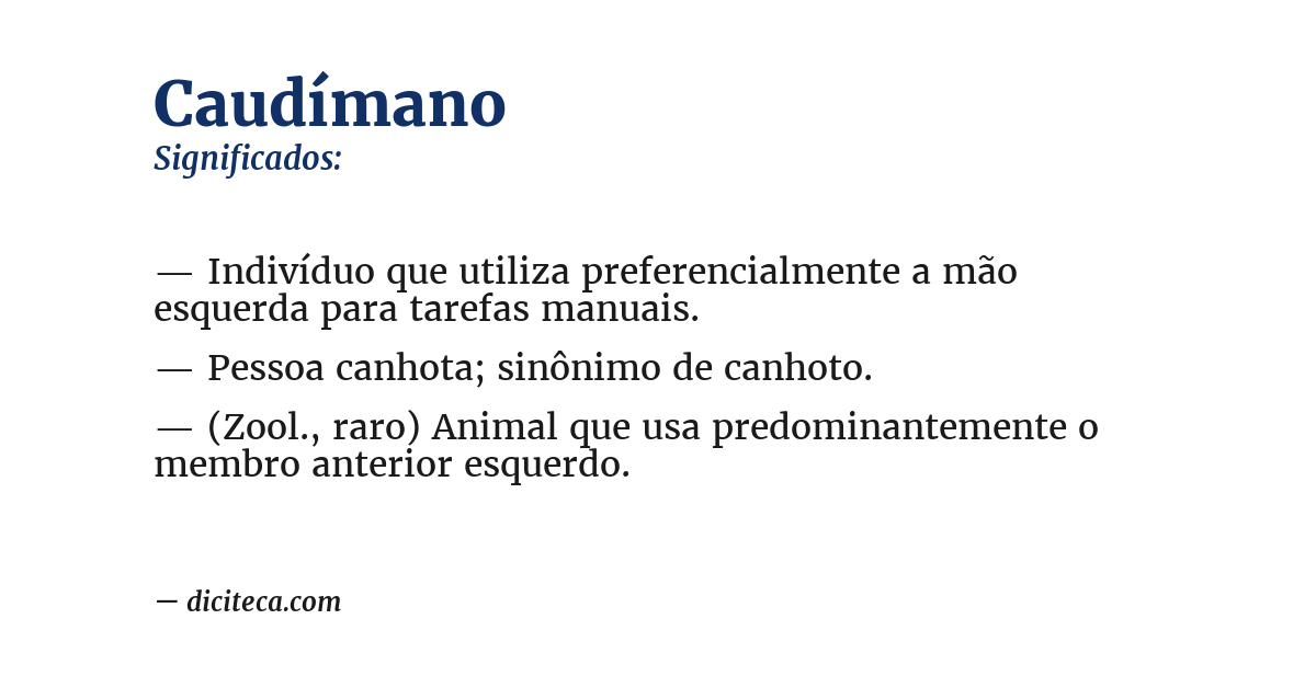 Significado de caudímano