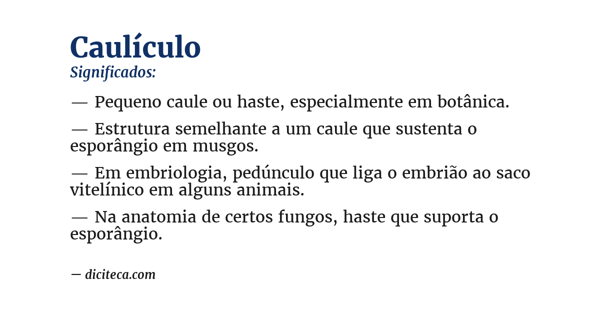 Significado de caulículo