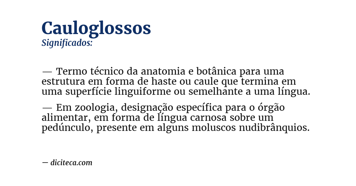 Significado de cauloglossos