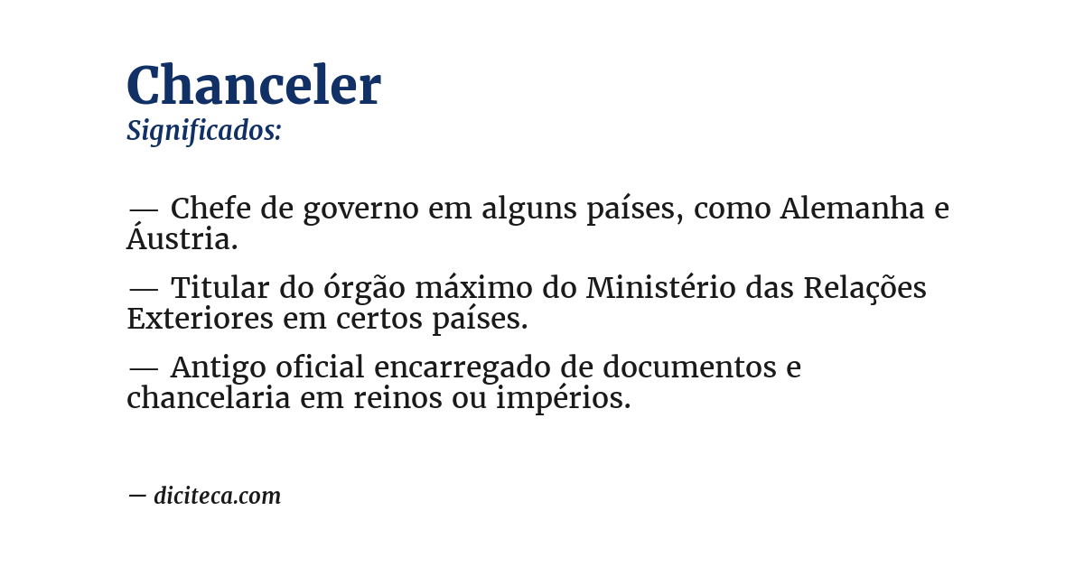 Significado de chanceler