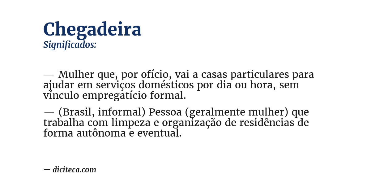 Significado de chegadeira